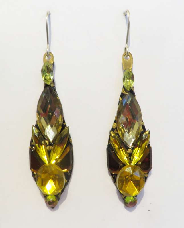 Large Yellow/Amber drop earrings